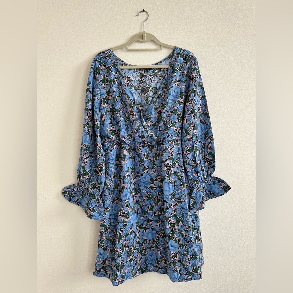 Suzanne Betro Tropical Floral Ruffle Waist Mumu A-Line Dress Sz 1X